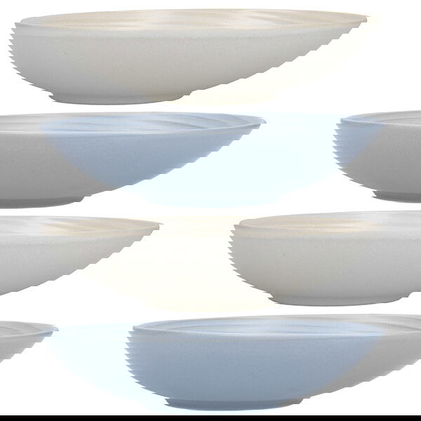 KitchenCraft Blue and Cream Ripple 22cm Stoneware Coupe Bowl Set of 4