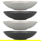 KitchenCraft Grey Embossed 22cm Stoneware Coupe Bowl Set of 4