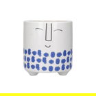 KitchenCraft Ceramic Pot Happy Face Design Blue