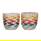 KitchenCraft Woven Seagrass Rainbow Planters Set of 2