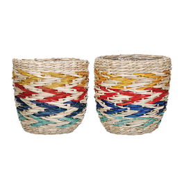 KitchenCraft Woven Seagrass Rainbow Planters Set of 2