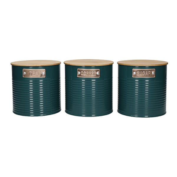KitchenCraft Tea Coffee Sugar Set Teal