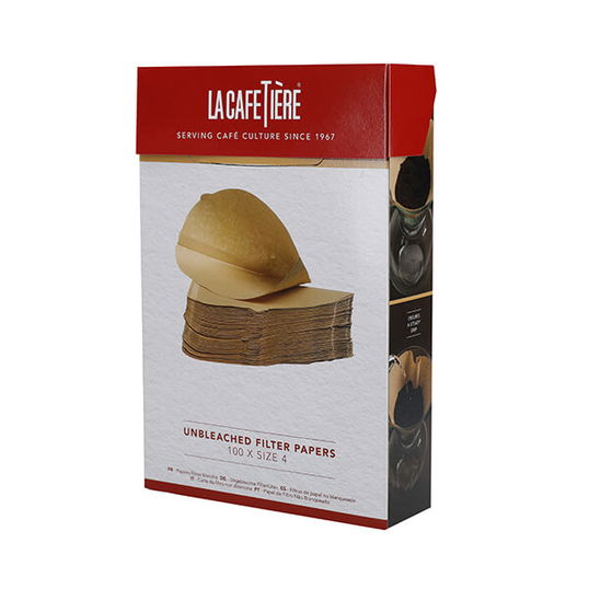 La Cafetiere Unbleached Filter Paper Size 4 100 Pc
