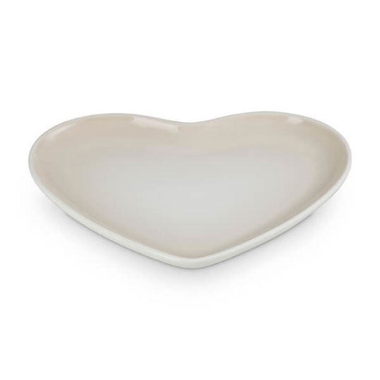 Le Creuset L`Amour Heart Collection Meringue 23cm Heart Plate