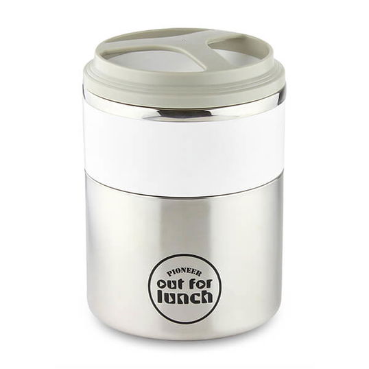 Pioneer Vacuum Lunch Box White Lid With Double Compartment