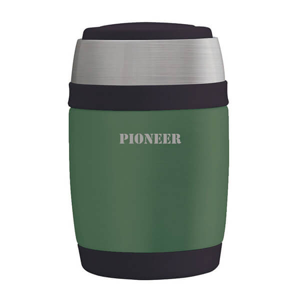 Pioneer 380ml Food Flask with Spoon Metallic Green