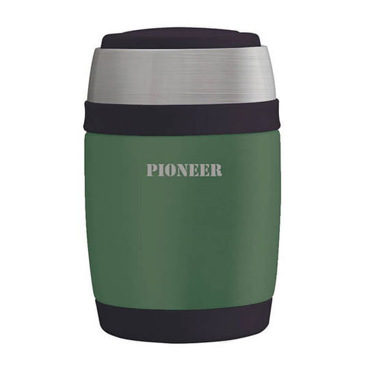 Pioneer 380ml Food Flask with Spoon Metallic Green