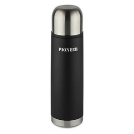 Pioneer 500ml Black & Stainless Steel Flask