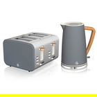 Swan Nordic Slate Grey 1.7 Litre Cordless Kettle and 4 Slice Toaster