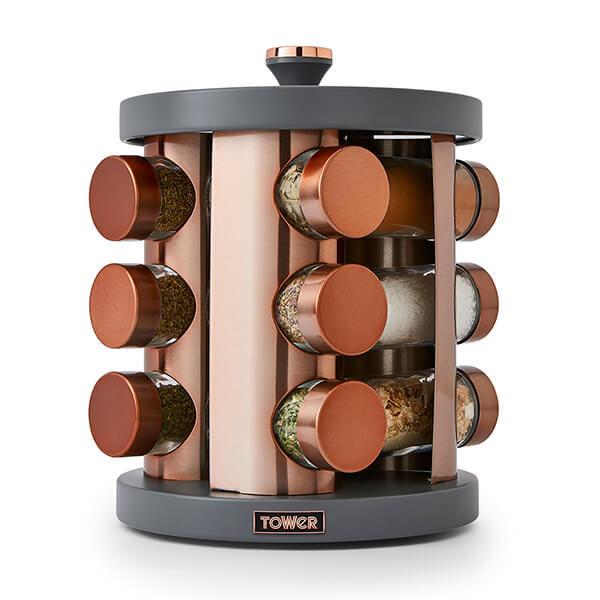 Tower Cavaletto 12 Jar Spice Rack Grey