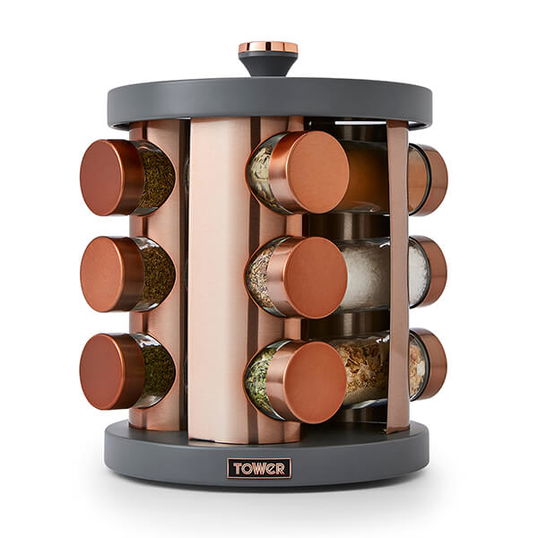 Tower Cavaletto 12 Jar Spice Rack Grey
