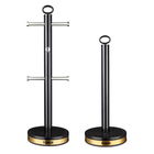 Tower Empire 6 Cup Mug Tree and Towel Pole Black