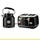 Tower Bottega Rose Gold Kettle and 4 Slice Toaster Set Black