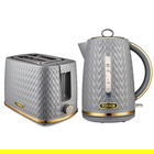 Tower Empire Kettle and 2 Slot Toaster Set Grey