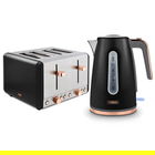 Tower Cavaletto Jug Kettle and 4 Slice Toaster Set Black