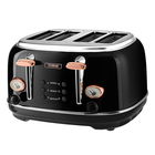 Tower Bottega 4 Slice Stainless Steel Toaster Rose Gold Black