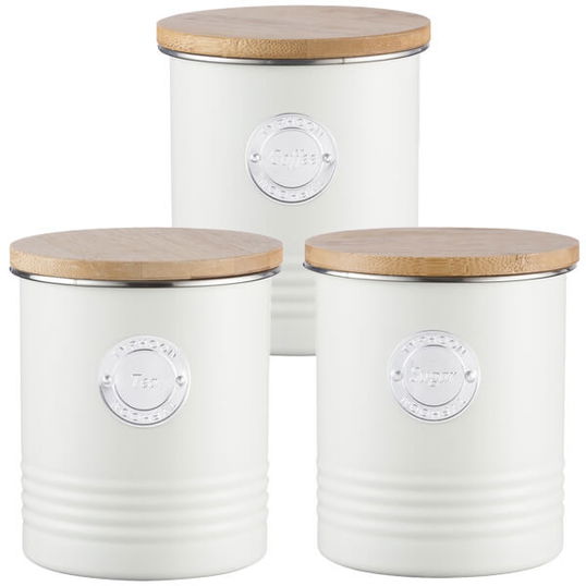 Typhoon Living 3 Piece Storage Set Tea, Coffee & Sugar Cream