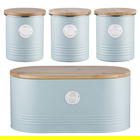 Typhoon Living 4 Piece Storage Set Tea, Coffee, Sugar & Bread Blue