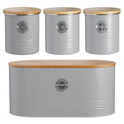 Typhoon Living 4 Piece Storage Set Tea, Coffee, Sugar & Bread Grey