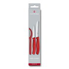 Victorinox Swiss Classic Red Twin Paring Knife & Peeler Three Pack
