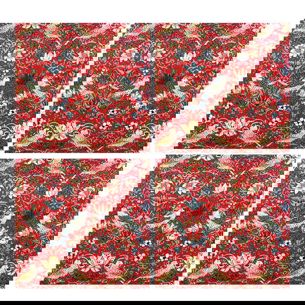 William Morris Strawberry Thief Red Pack Of 4 Napkins