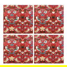 William Morris Strawberry Thief Red Pack Of 4 Napkins