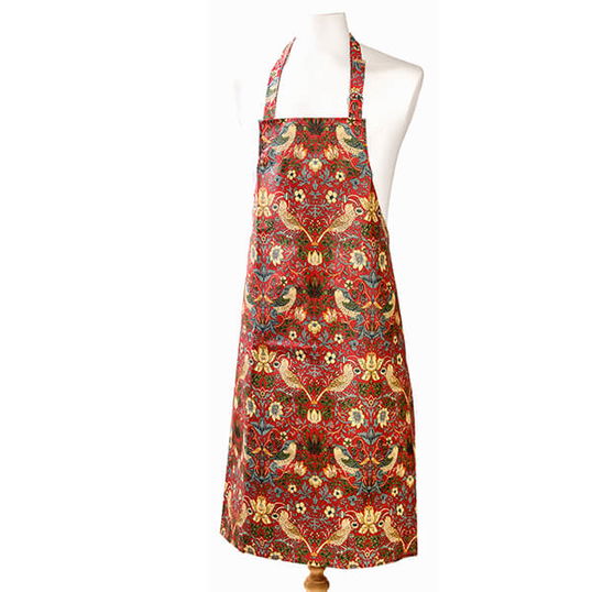 William Morris Strawberry Thief Red Acrylic Apron