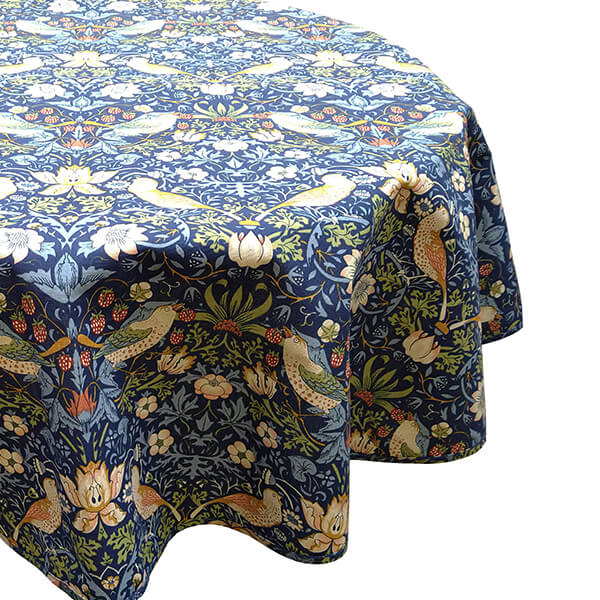 William Morris Strawberry Thief Navy 132 x 228cm Acrylic/PVC Tablecloth