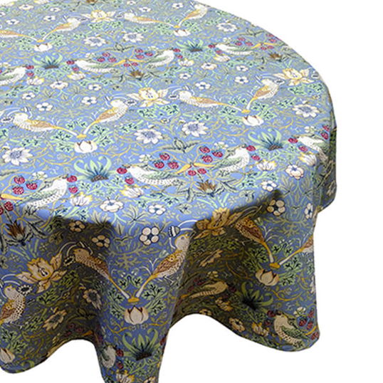 William Morris Strawberry Thief Blue 132 x 178cm Acrylic/PVC Tablecloth
