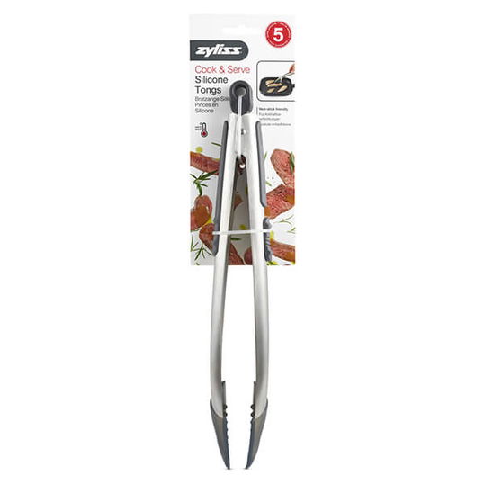 Zyliss Silicone Tipped Tongs Charcoal