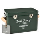 Burgon & Ball Leather Handled Seed Packets Storage Tin - Frog
