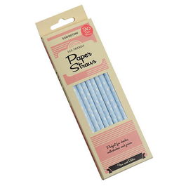 Eddingtons Paper Straws Blue And White Polka Dot 30 Pack