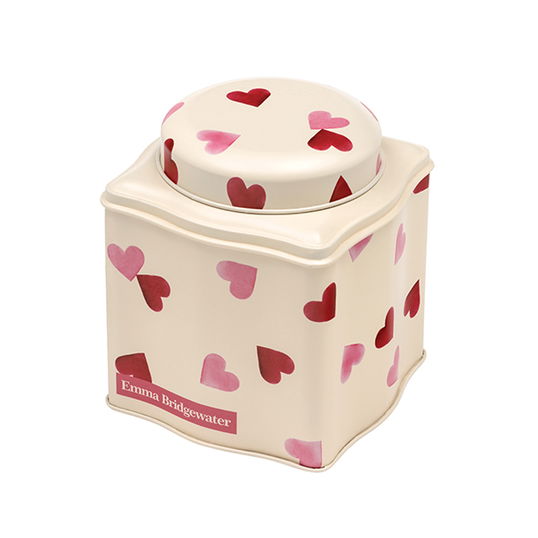 Emma Bridgewater Pink Hearts Dome Lid Wavy Caddy
