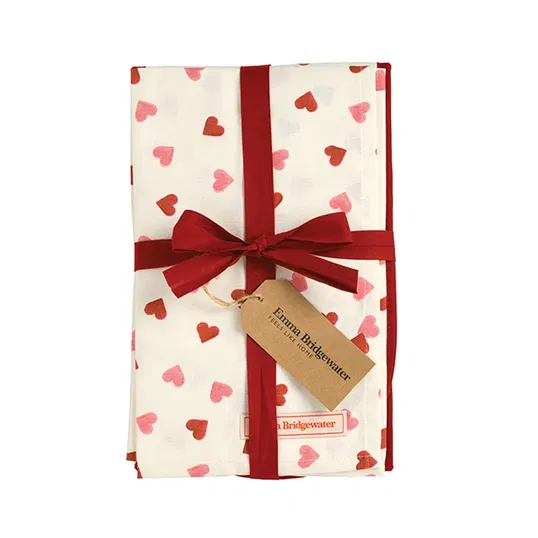 Emma Bridgewater Pink Hearts Oven Glove & Tea Towel Set