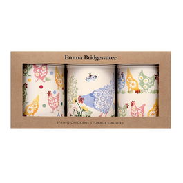 Emma Bridgewater Spring Chickens Set of 3 Round Caddies