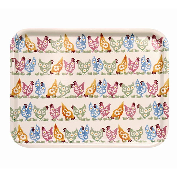 Emma Bridgewater Spring Chickens Chickens Large Rectangular tray
