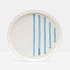 Joules Hand Painted Blue Stripe Dinner Plate