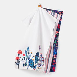 Joules Country Cottage Floral Tea Towels Set Of 3
