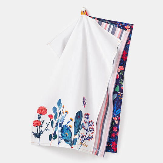 Joules Country Cottage Floral Tea Towels Set Of 3