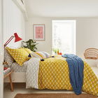 Joules Heron Geo Duvet Cover Set Double Antique Gold