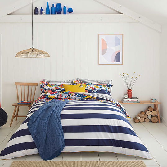 Joules St Ives Floral Duvet Cover Set King Size French Navy