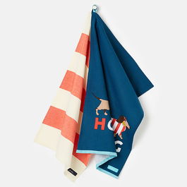 Joules Brightside Hot Dog Set Of 2 Tea Towels