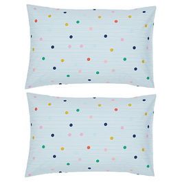 Joules Rainbow Stripe Pair of Standard Pillowcases Multi