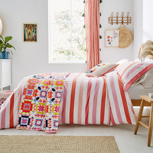 Joules Lighthouse Stripe Duvet Cover Set Double Multi