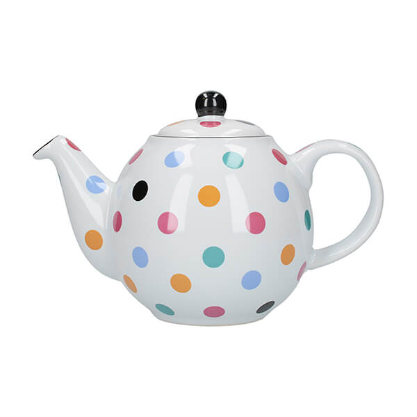 London Pottery Globe 2 Cup Teapot White Multi Spot