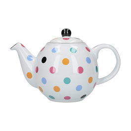 London Pottery Globe 2 Cup Teapot White Multi Spot