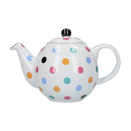 London Pottery Globe 2 Cup Teapot White Multi Spot