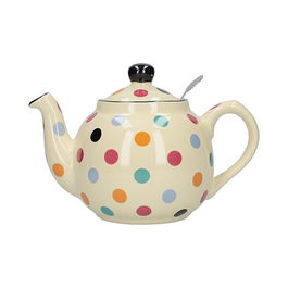 London Pottery Farmhouse Filter 2 Cup Teapot Ivory Multi Spot