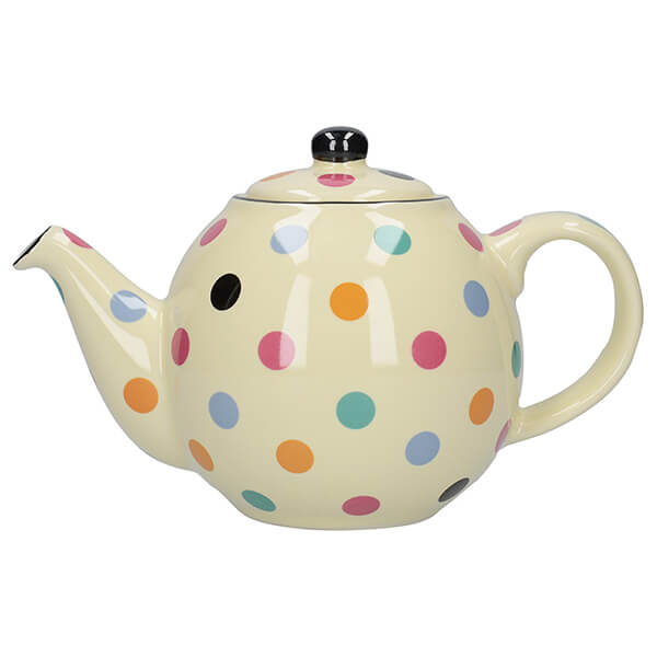 London Pottery Globe 6 Cup Teapot Ivory With Multi Spots