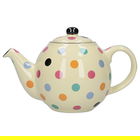 London Pottery Globe 6 Cup Teapot Ivory With Multi Spots